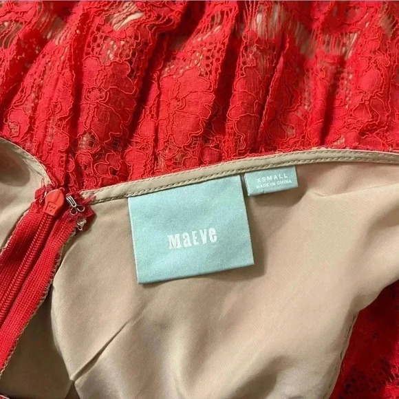 Anthropologie - Maeve Katrine Orange Floral Lace Cal Sleeve  Top - Picture 4 of 6